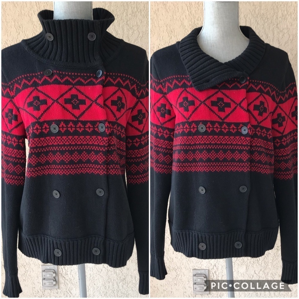 American Living Knit Cardigan Button Down Sweater Collared L